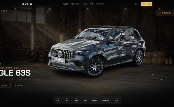 AZRA Automotive — premium car rental website in Warsaw