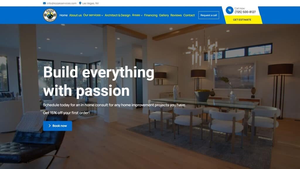 Rénovation d’appartements et de maisons à Las Vegas — site Kozak Services