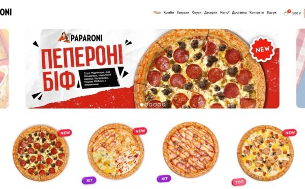 Paparoni — site de pizzeria avec du caractère